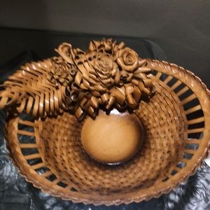 Vintage Home wooden decorations.Fruit Plate.